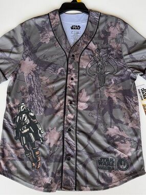 Star Wars Mandalorian Camo Baseball Jersey Size Large